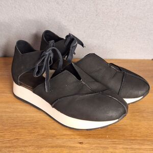 Papucei Leather Lace Up Platform Flatform Ankle Shoes Women’s EU 40 US 9.5 Black